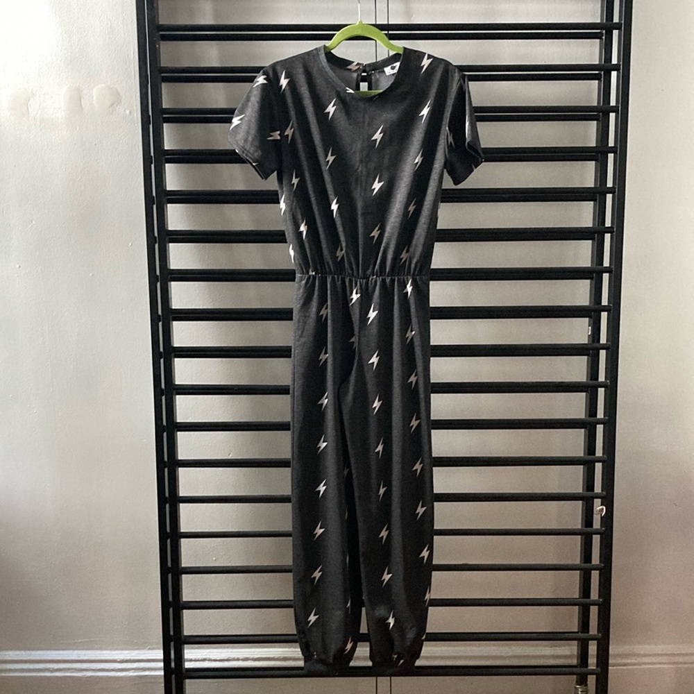 VENUS Gray Lightning Bolt Jumpsuit